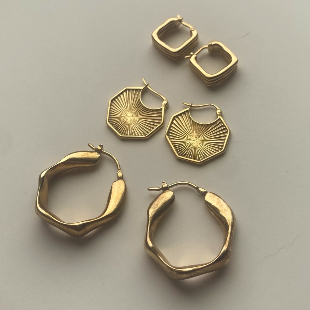 Estee Lalonde x Daisy Gold Earrings Set / Sisterhood Hoop Earrings